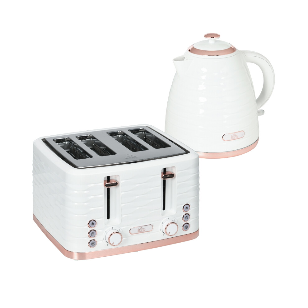 Kettle & Toaster Set 3000W 1.7L Rapid Boil & 4 Slice Toaster with Adjustable Browning Defrost Reheat Cream White Finish-image-OPC-PMZ2GG8-NEW