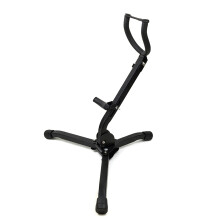 Alto & Tenor Saxophone Stand - Portable Metal Triangle Base, Adjustable, Black