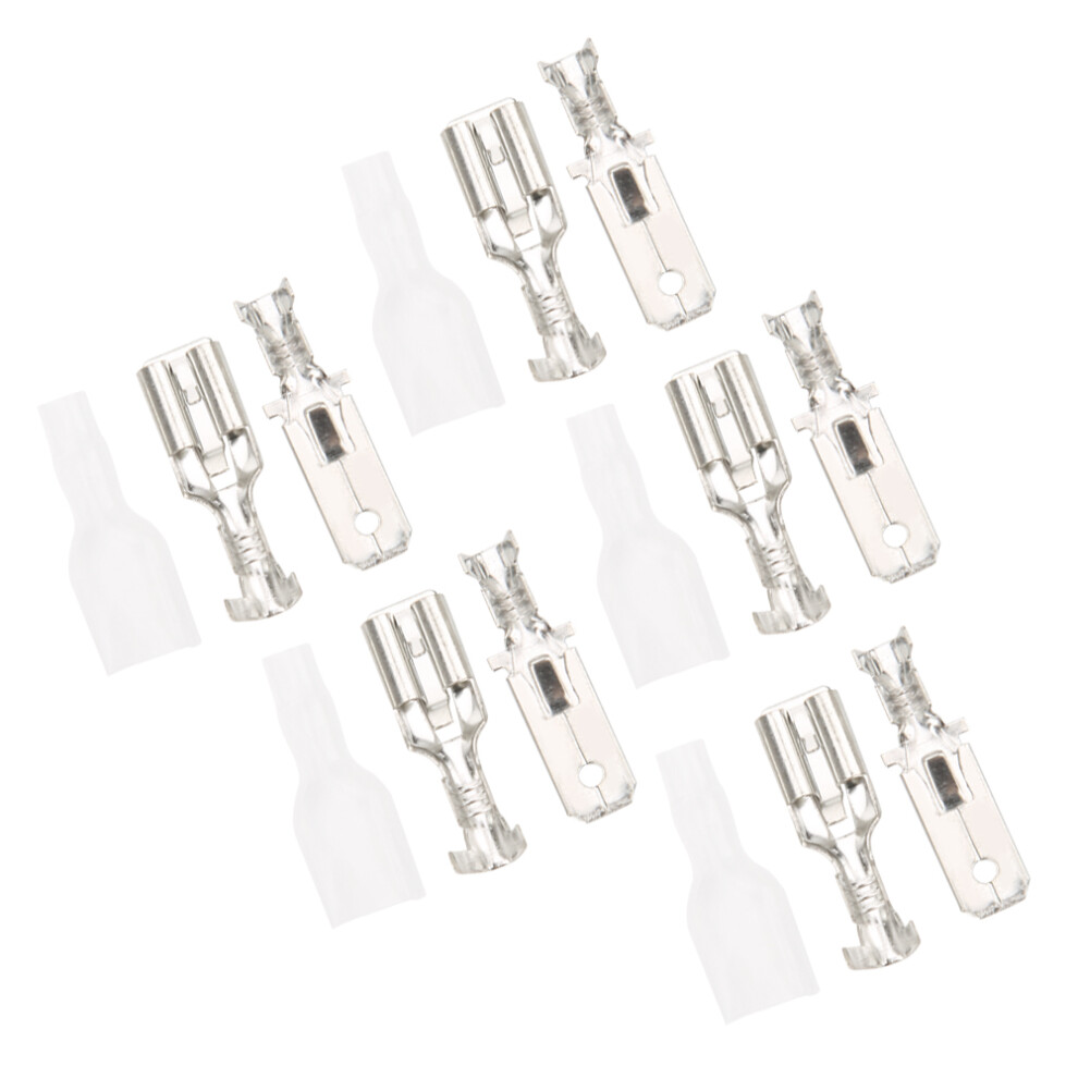 200 Pcs Brass 6.3Mm Spade Terminals With Insulation Sleeves Crimp Connectors 7691361362918