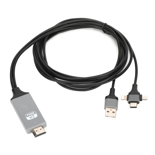 3-in-1 HDMI Mobile Bildschirmprojektor Kabel 2M für IOS/Android/Type-C 1