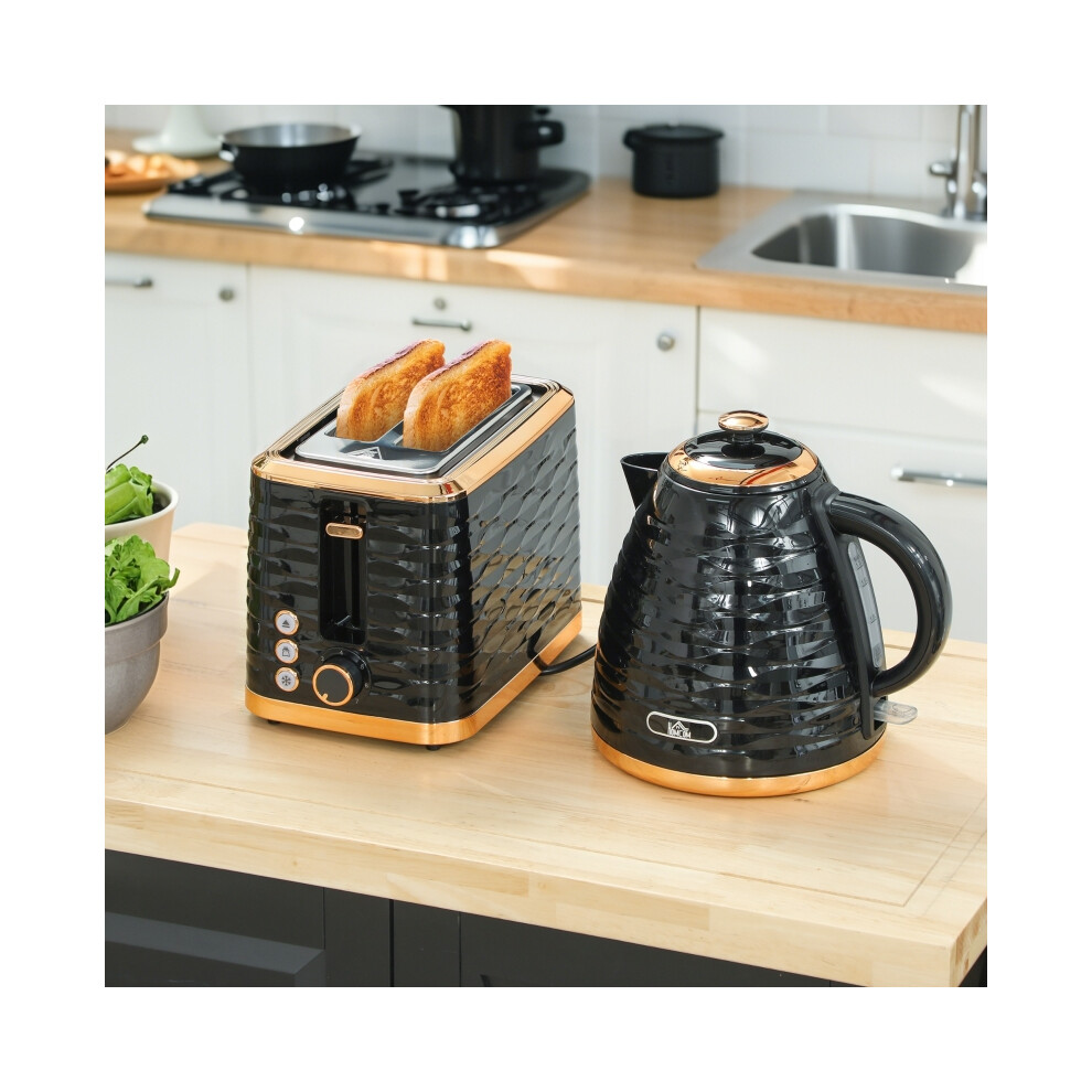 Electric Kettle and Toaster Set with 3000W Rapid Boil 1.7L Capacity & 7 Adjustable Browning - Black-image-OPC-PMZ2HVW-NEW