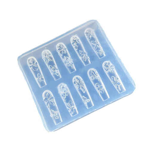 Elastic Silicone Nail Art Template Casting Mold For Creative