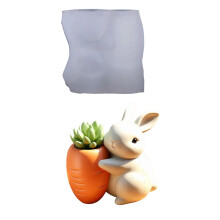 Silicone Flower Pot Mold Carrot Rabbit Detailing Resin Casting