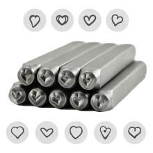 9pcs Heart Steel Punches Accessory for Jewelry Crafting and