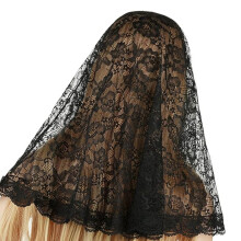 Lace Bridal Veil Bachelorette Party Headwear Bride Gift-Black