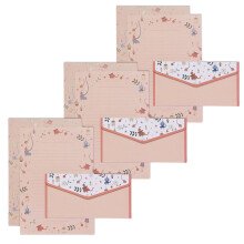 Vintage Flower Stationery Paper and Envelopes Set,-natural pink