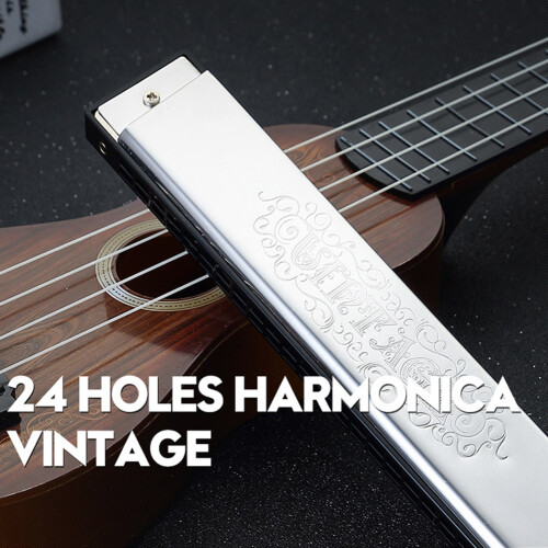 Premium C Key 24 Hole Stainless Steel Harmonica for Beginners & Learning 2