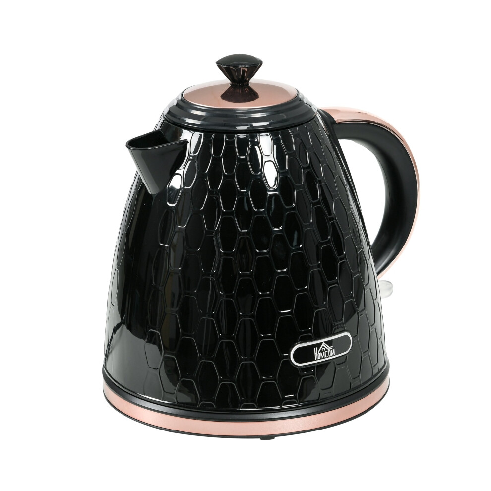 Fast Boil Honeycomb Electric Kettle Black 3kW 1.7L Cordless Corded Home Kitchen Appliance for Tea & Coffee-image-OPC-PMZ2WXS-NEW