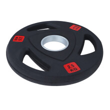 3 Holes Hand Barbell Plate - 2.5KG, Cast Iron, Black Fitness Equipment