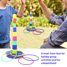 Ring-Wurfspiel Set 8 Ringe 1 Pfosten Indoor Familienspaß Spiel für Kinder & Erwachsene