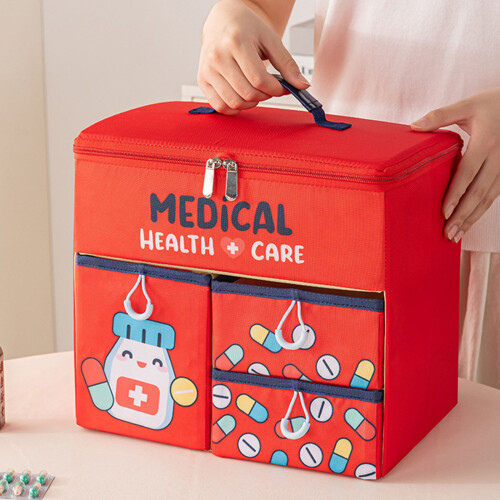 Sac de rangement de médicaments en Polyester imperméable,-Rouge 2
