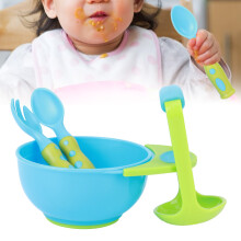 4er Set Baby-Nahrungsstampfer-Schüssel, Blau & Grün, PP+TPE