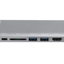USB-C Docking Station for Notebooks 8-in-1 4K HDMI VGA USB3.0 Audio Gray
