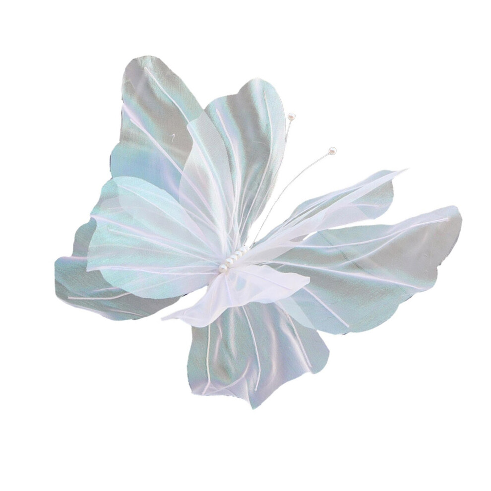 Artificial Butterfly Handmade Silk Yarn-White Butterfly 50Cm 7695000281998