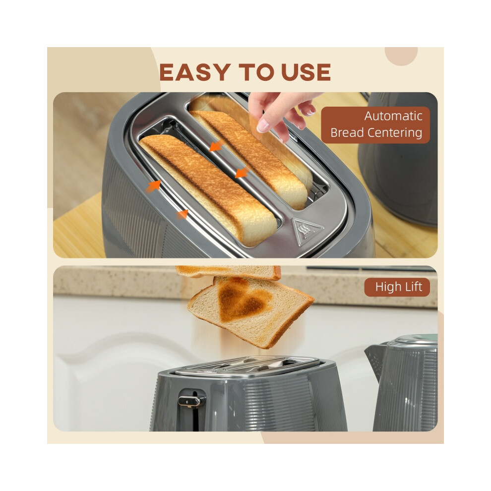 Kettle and Toaster Set 1.7L 3000W Fast Boil with Adjustable Browning & Safety Features Grey-image-OPC-PMZ5M56-NEW