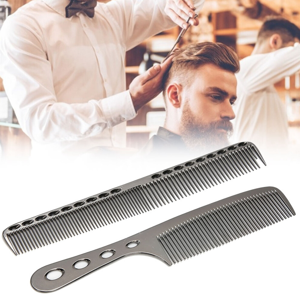 Portable Aluminum Anti-Static Hair Comb â Black, 21.5cm Long Handle & 21cm Handle