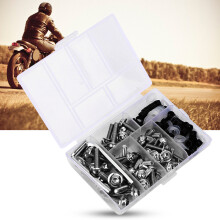 Motorcycle Fairing Bolts Wrench Set 158Pcs Gasket Kit Silver Tool Accessories