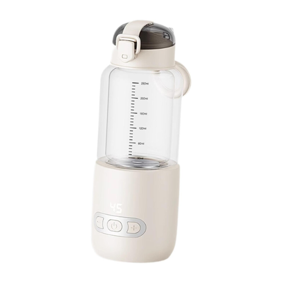 Portable Milk Warmer Electric Baby Water Bottle Picnic Travel Beige 250ml
