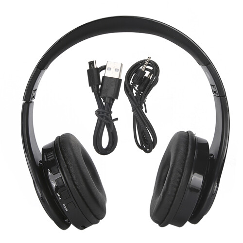 Kabelloses Bluetooth 5.0 Over-Ear-Headset mit Mikrofon, 400mAh, Schwarz 1