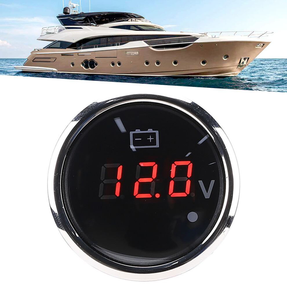 Ip67 Waterproof 2In Battery Voltage Gauge Led Screen For Boat Auto Vehicles 4981361410836