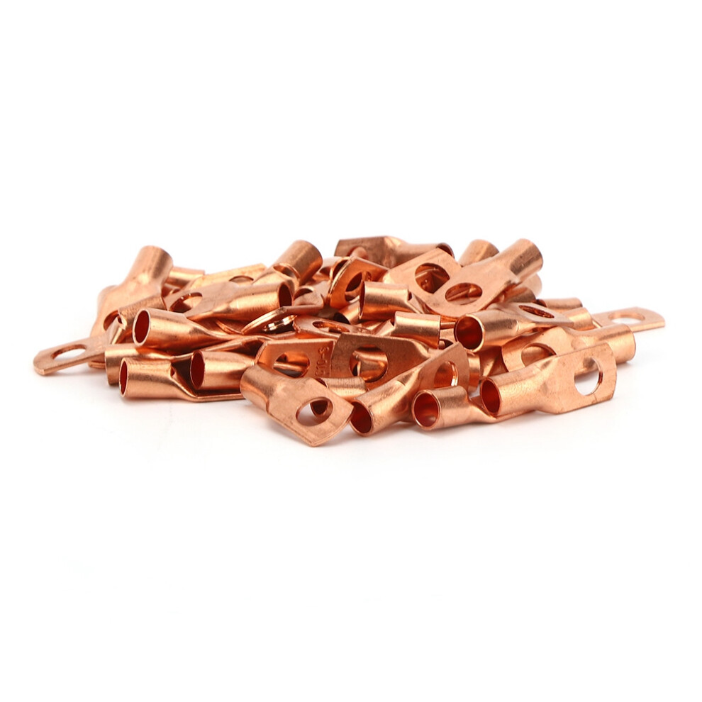 50Pcs Red Copper Ring Lug Terminals Sc10-6 Cold Pressed Cable Connectors 9321361413737