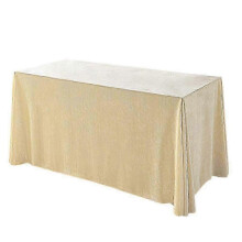 (S, Champagne) Oblong Velvet Tablecloth, Easy Care Protective Table Cover for Banquets and Parties