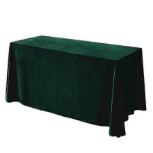(L, Atrovirens) Oblong Velvet Tablecloth, Easy Care Protective Table Cover for Banquets and Parties