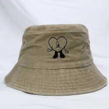 (Khaki) Bad Bunny Bucket Hat Fishing Hat Top Sun Hat AOS