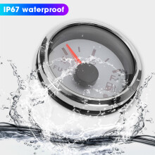 2in Stainless Steel Fuel Level Gauge IP67 Waterproof Alarm for Marine & Car