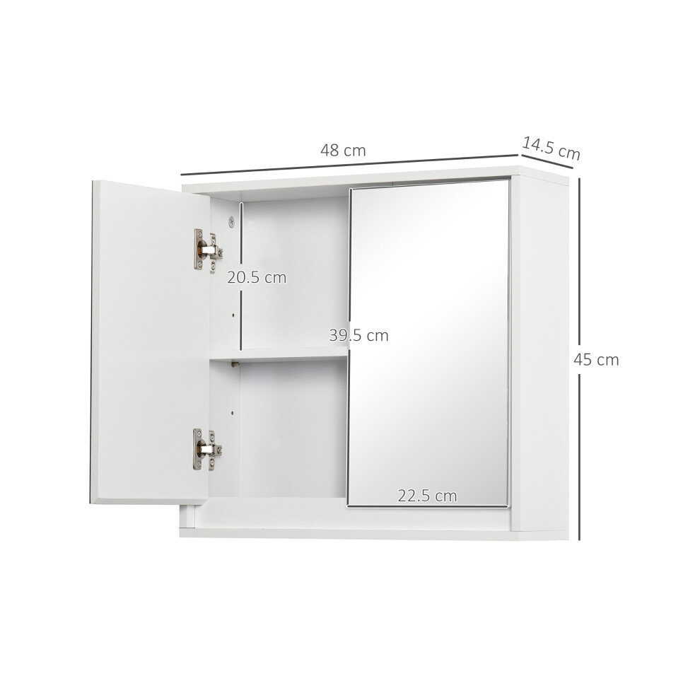 Double Door Wall Mounted Bathroom Mirror Cabinet White Storage Shelf Bathroom Cupboard-image-OPC-PMZ5RN9-NEW