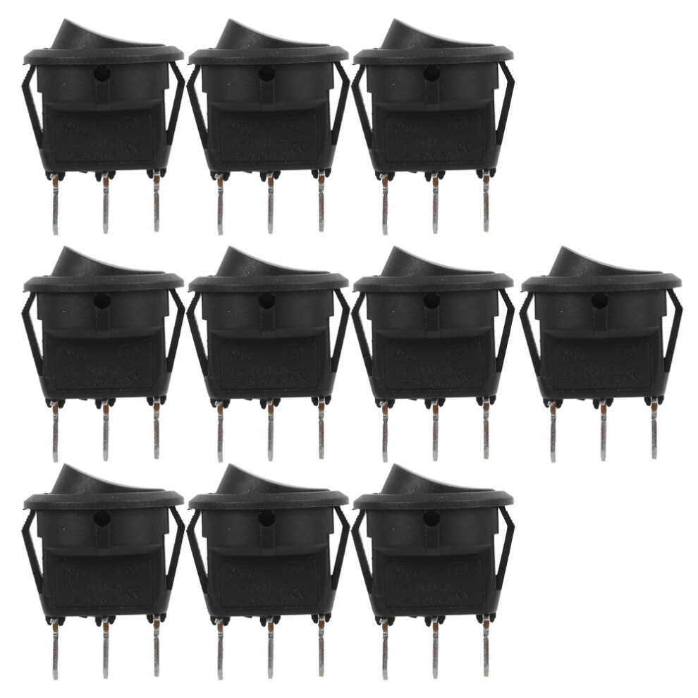 10Pcs 23Mm Black 3Pin 2-Position Mini Rocker Switches For Electronics 4681361418732