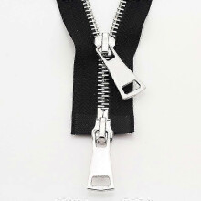 (70cm, black) DIY Metal Sewing Zipper with Open-Ended Double Slider for Jackets & Garments