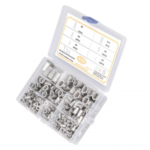 304 Stainless Steel Rivet Nuts Durable, Flat-Head Thread 2