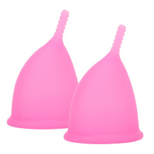 Wiederverwendbarer Silikon-Menstruationsbecher Pink L 45x64,5 mm 28 ml, auslaufsicher