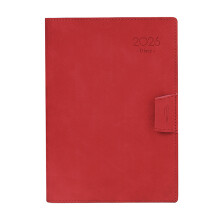 2026 Daily Planner with Ribbon Bookmarks Elastic Pen Slots-Red