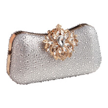 Women Evening Bag Sparkly Clutches Purses Wedding Party-Silver