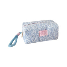 Plush Leopard Print Pencil Case Portable Cosmetic-light blue