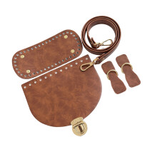 DIY PU Leather Bag Knitting Set,PU Leather Bags Making-Brown