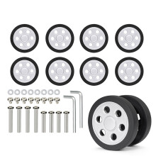 8PCS Universal Suitcase Wheels Abrasion Resistant-69 silver
