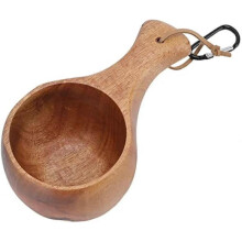 Wooden Cup Camping Cup Nordic Style Portable Outdoor Wood Camp Mug Traditional Wooden Coffee Cup Camping Hiking Survival Teacup