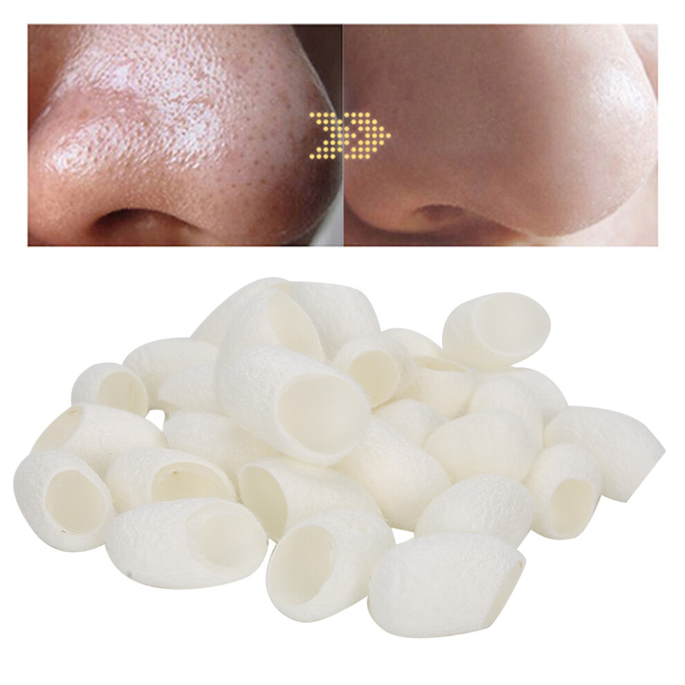 30pcs Natural Silkworm Cocoons for Face Cleaning & Exfoliating