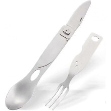 Camping Outdoor Eating Utensils Stainless Steel 3-in-1 Detachable Fork And Spoon Bottle Opener Multi