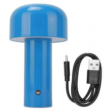 Mushroom Table Lamp 3 Color Dimming USB Charging Desk Lamp Touch Sensitive Mushroom Lamp for Restaurant Camping Blue