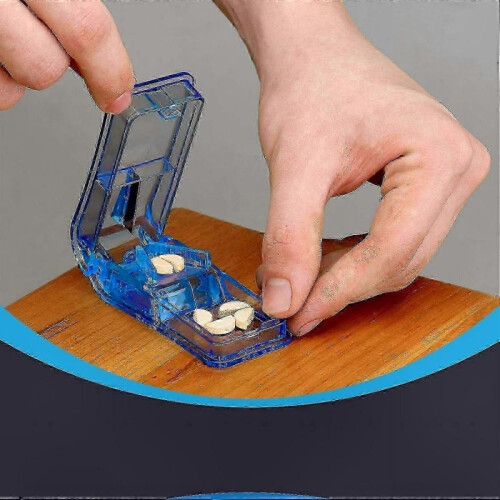 2-Pack Pill Cutter & Crusher with V-Shape Blade & Transparent Storage Case 2