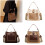 PU Shoulder Purse Compact Handbag Magnetic Fastener-Coffee 3