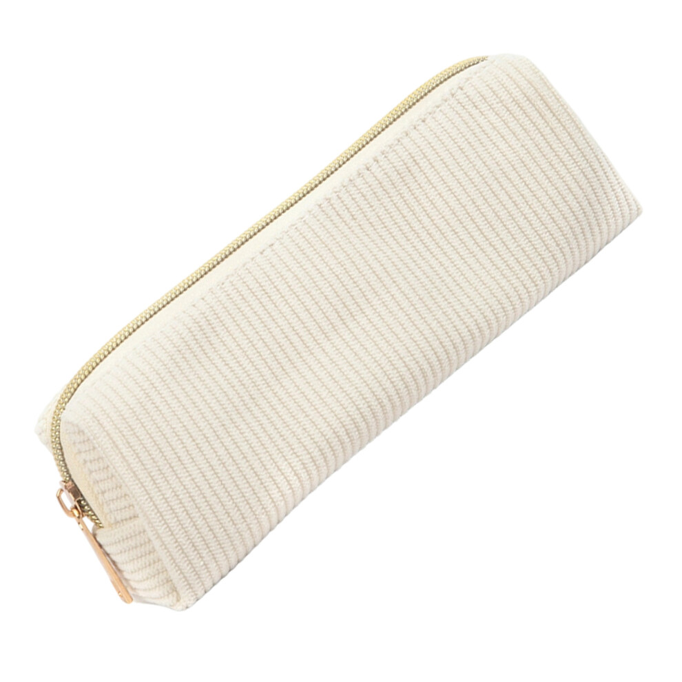 Light Weight Corduroy Pencil Case High Capacity Pen-White-image-OPC-PMZ5YVP-NEW