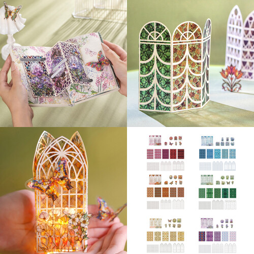 Retro Hollowed Window Frame Craft Paper Decorative PET-3 2