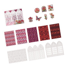 Retro Hollowed Flower Window Cardstock Adhesive Decorative-6