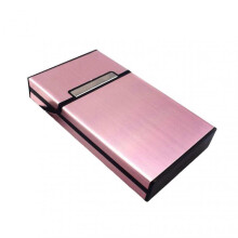 (Rose Gold) Brushed Aluminum Cigarette Case with Magnetic Flip Lid, a Gift Box For Father Husband