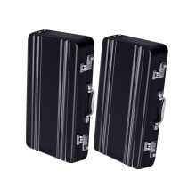 2Pcs Aluminum Business Card Holders Compact Metal Name Card-D